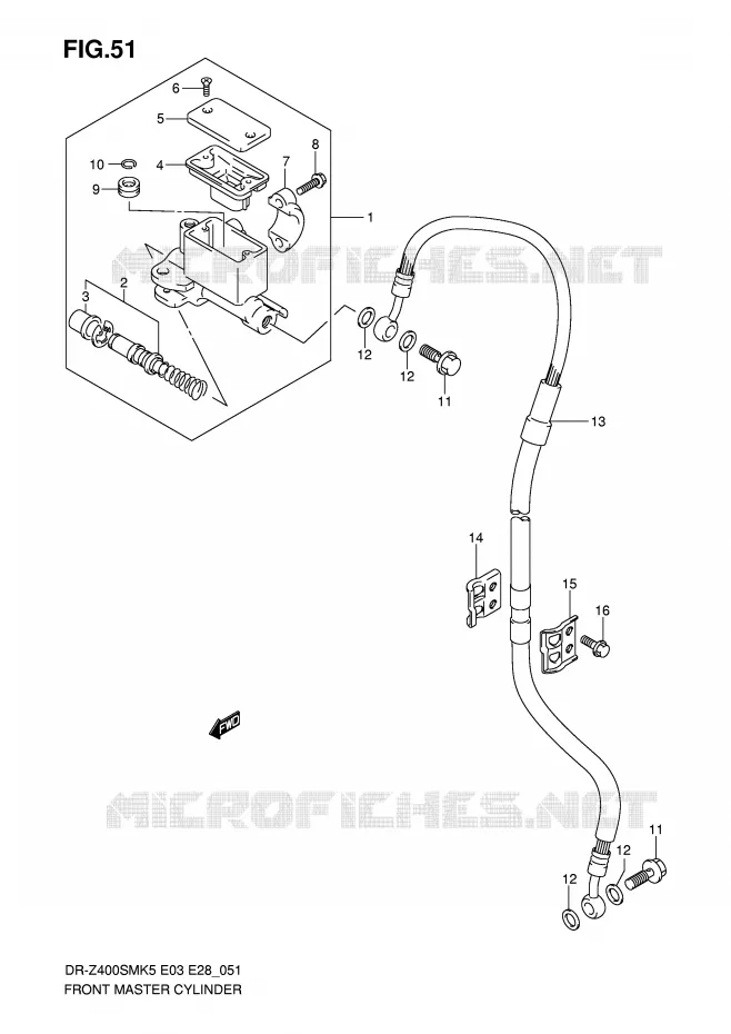 MAITRE CYLINDRE AVANT Suzuki MOTO 400 DR-Z 2008  DR-Z400SMK8(E3/E28)