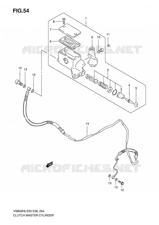 MAITRE CYLINDRE D'EMBRAYAGE Suzuki MOTO 800 INTRUDER 2009  VS800K9(E3/E28)