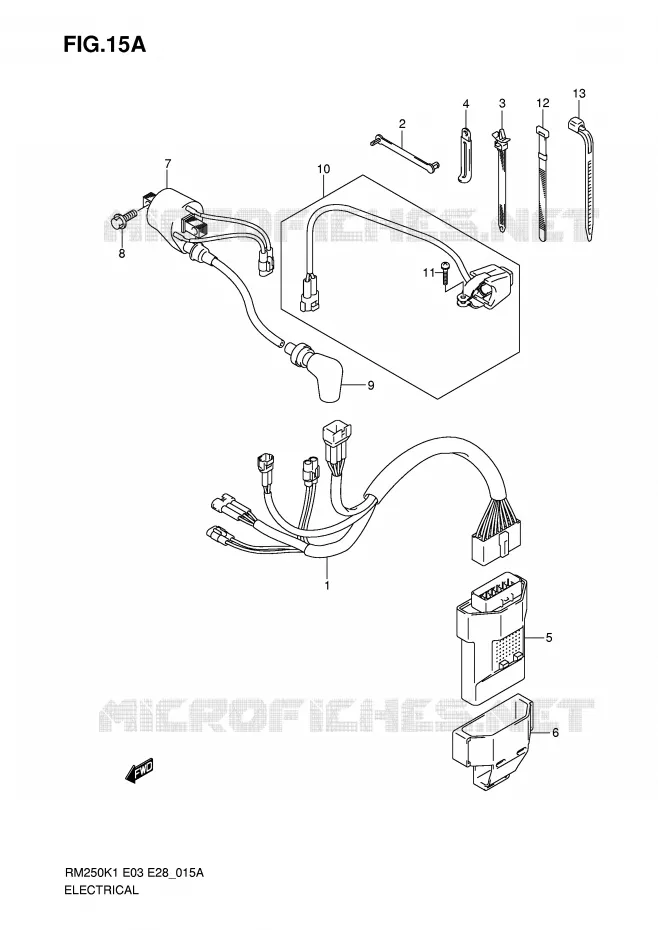 PARTIE ELECTRIQUE (MODELE K5/K6) Suzuki MOTO 250 RM 2004  RM250K4(E3/E28)