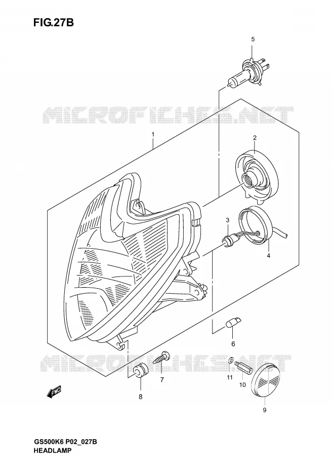 PHARE (GS500FK4/K5/K6 P24) Suzuki MOTO 500 GS-F 2006  GS500FK6(P19)