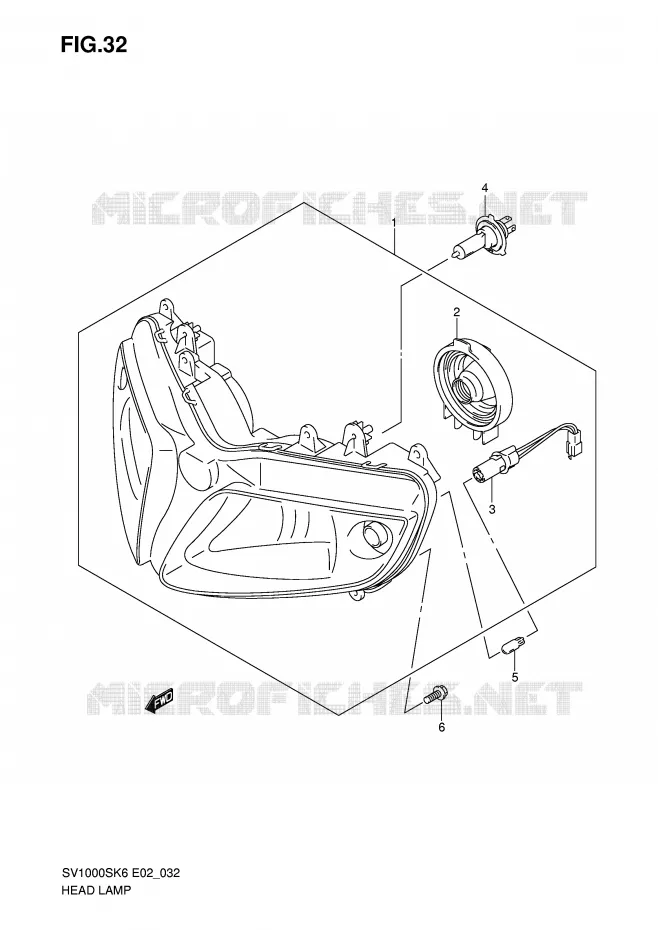 PHARE (SV1000 S/S1/S2) Suzuki MOTO 1000 SV 2007  SV1000SK7(E2)