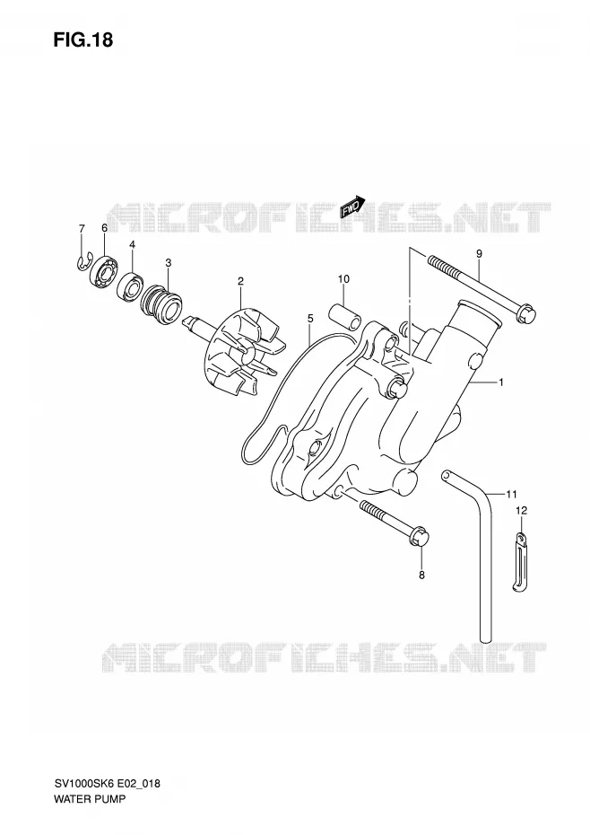 POMPE A EAU Suzuki MOTO 1000 SV 2007  SV1000S2K7(E2)