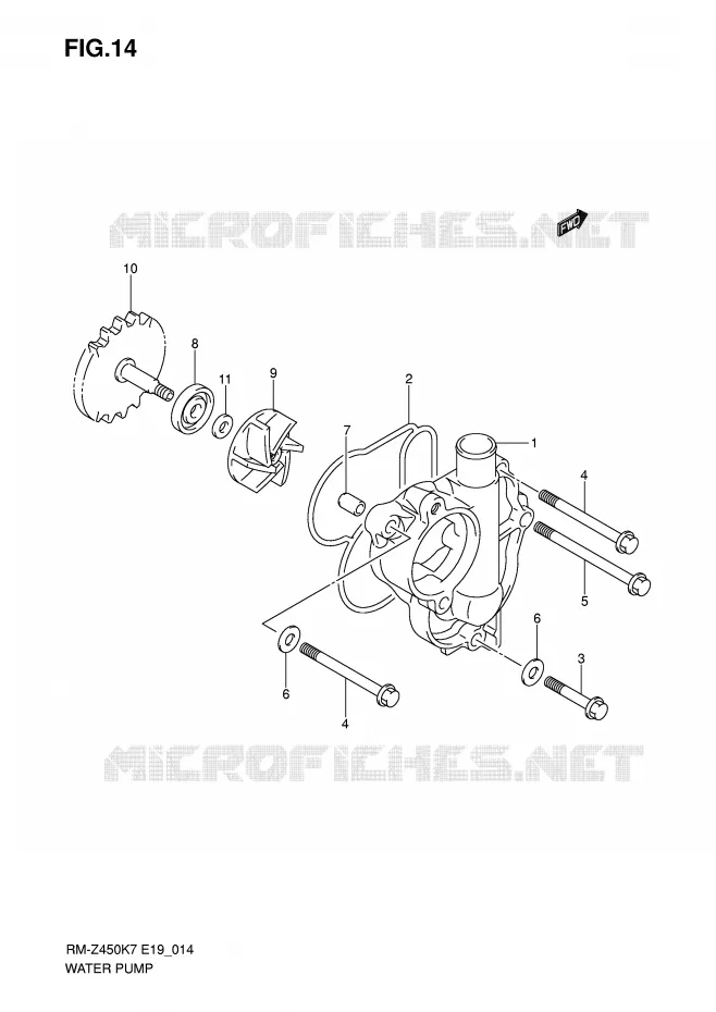 POMPE A EAU Suzuki MOTO 450 RM-Z 2007  RM-Z450K7(E19)