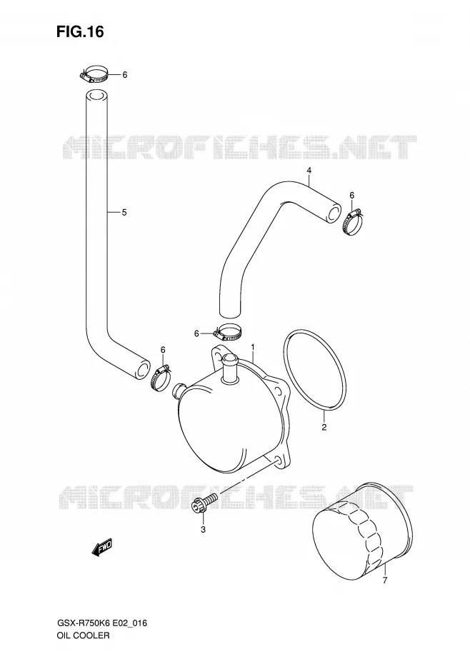 RADIATEUR D'HUILE Suzuki MOTO 750 GSX-R 2007  GSX-R750U2K7(E2)