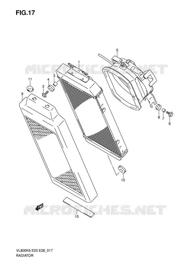 RADIATEUR Suzuki MOTO 800 VOLUSIA 2006  VL800TK6(E3/E28)