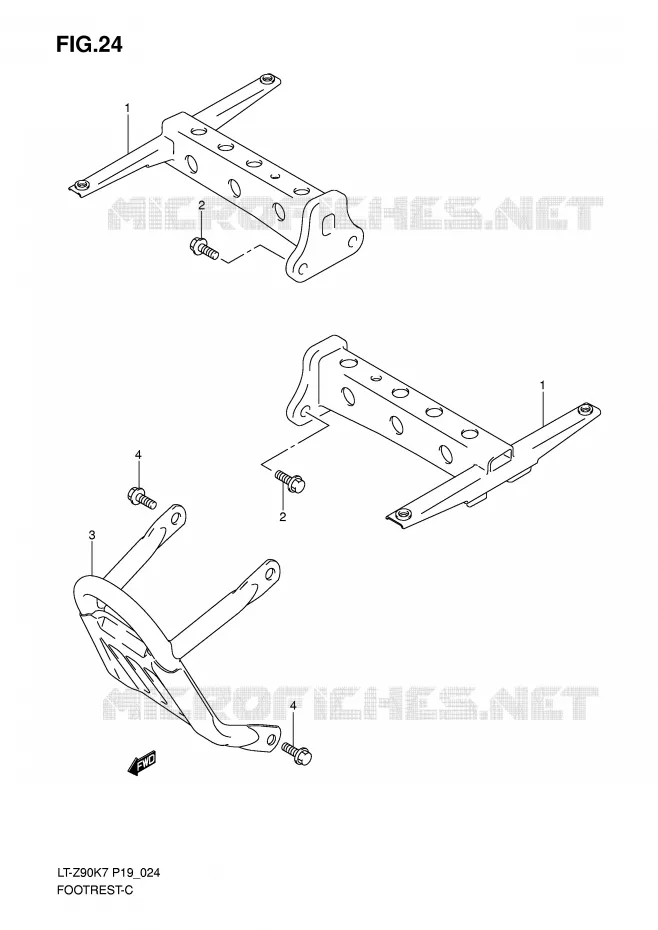 REPOSE PIED Suzuki QUAD 90 QUADSPORT 2010  LT-Z90L0(P19)