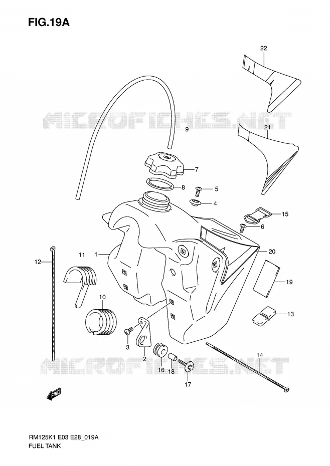 RESERVOIR D'ESSENCE (MODELE K4/K5/K6) Suzuki MOTO 125 RM 2006  RM125K6(E3/E28)