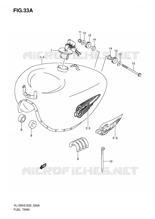 RESERVOIR D'ESSENCE (MODELE K6/K7) Suzuki MOTO 125 INTRUDER 2005  VL125K5(E2)