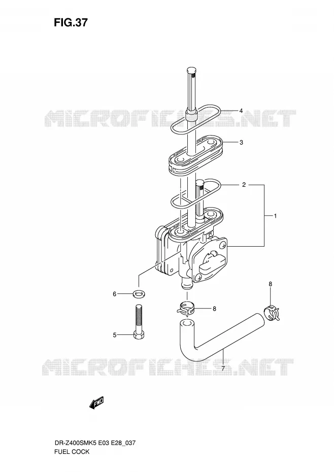 ROBINET D'ESSENCE Suzuki MOTO 400 DR-Z 2009  DR-Z400SMK9(E3/E28)