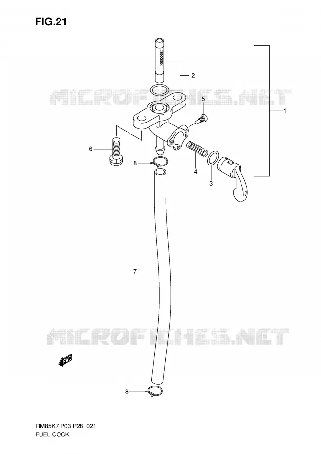 ROBINET D'ESSENCE Suzuki MOTO 85 RM 2007  RM85LK7(P3/P28)