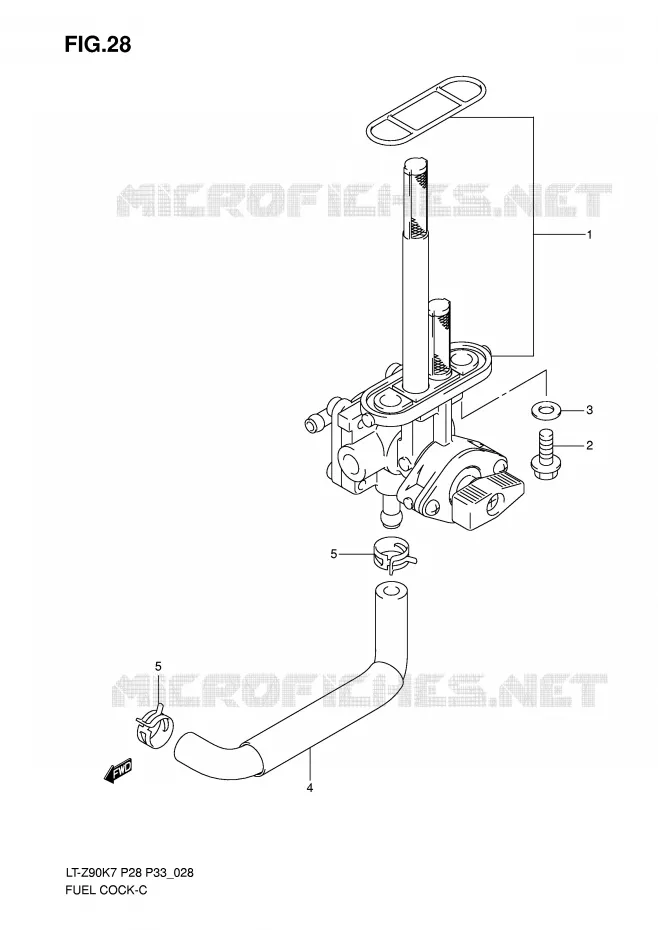 ROBINET D'ESSENCE Suzuki QUAD 90 QUADSPORT 2010  LT-Z90ZL0(P28/P33)