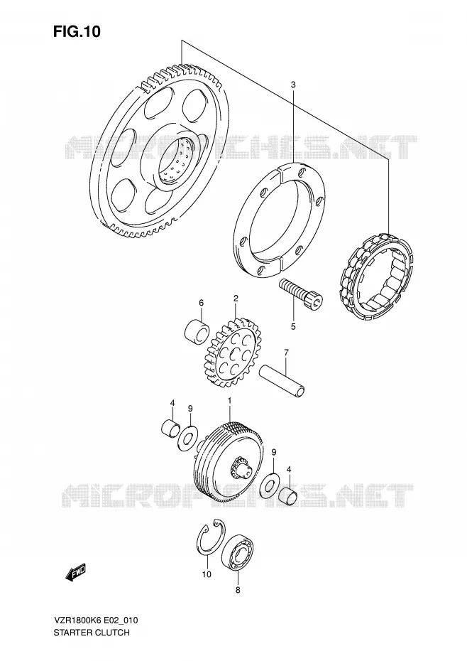 ROUE LIBRE DE DEMARREUR Suzuki MOTO 1800 INTRUDER 2007  VZR1800ZU2K7(E2)