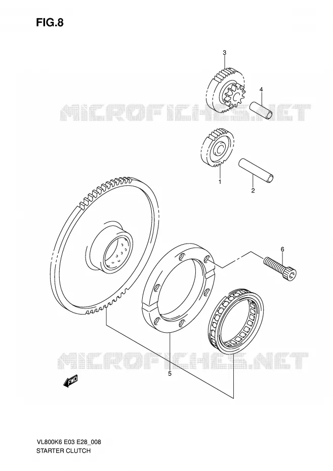 ROUE LIBRE DE DEMARREUR Suzuki MOTO 800 VOLUSIA 2007  VL800CK7(E3/E28)