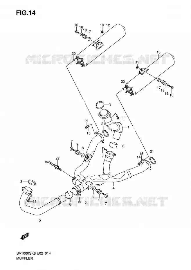 SILENCIEUX Suzuki MOTO 1000 SV 2006  SV1000U1K6(E2)