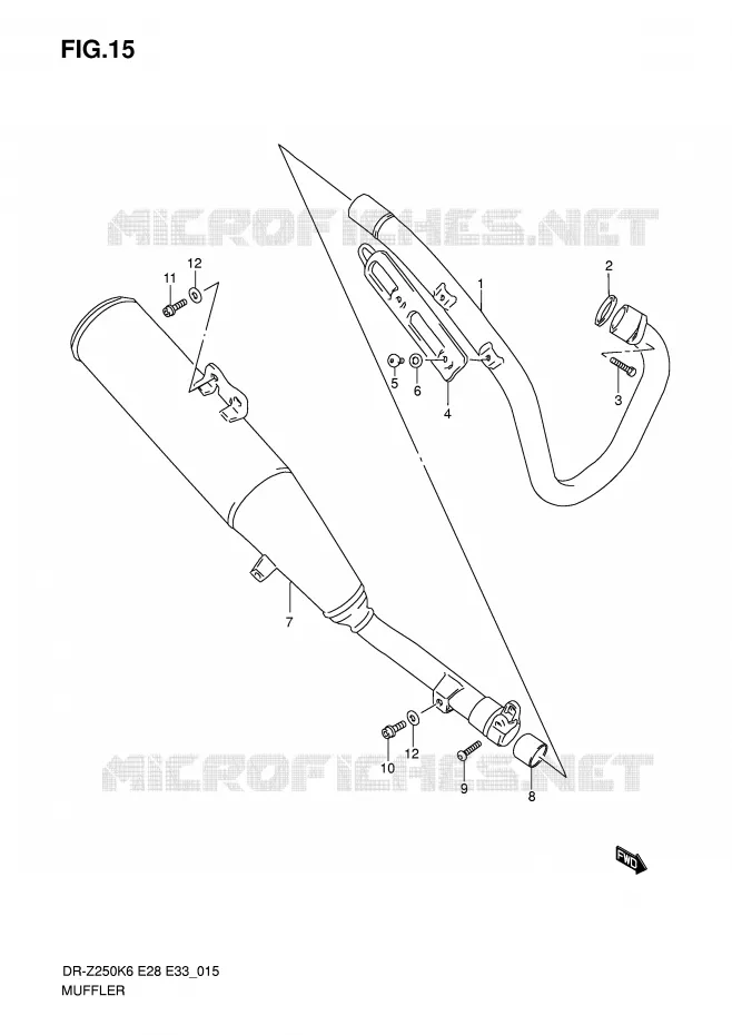 SILENCIEUX Suzuki MOTO 250 DR-Z 2007  DR-Z250K7(E28/E33)