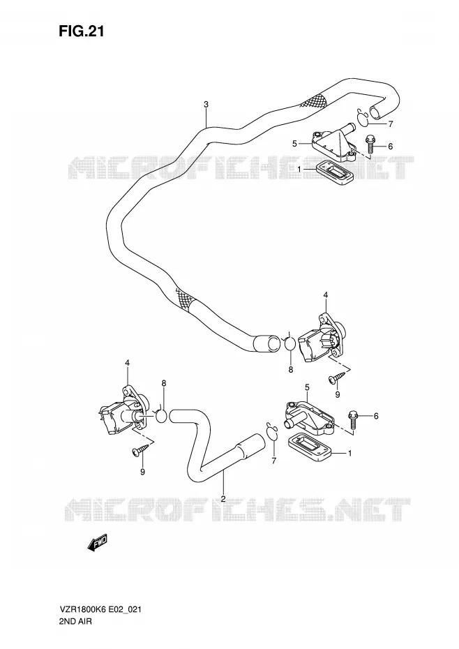SYSTÈME DE RECYCLAGE GAZ D'ECHAPPEMENT Suzuki MOTO 1800 INTRUDER 2007  VZR1800ZU2K7(E2)