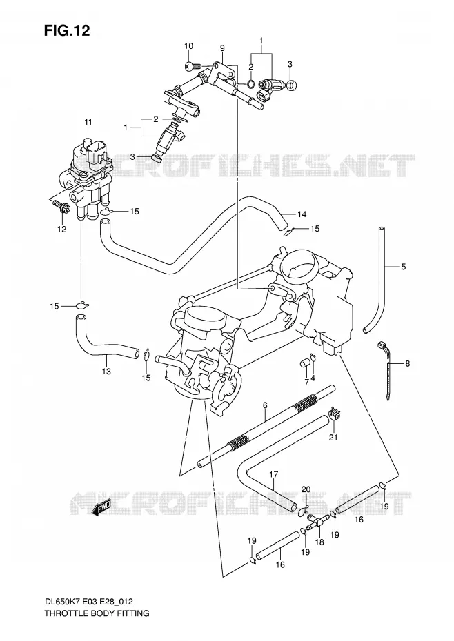 SYSTÈME D'INJECTION Suzuki MOTO 650 V-STROM 2008  DL650K8(E3/E28)