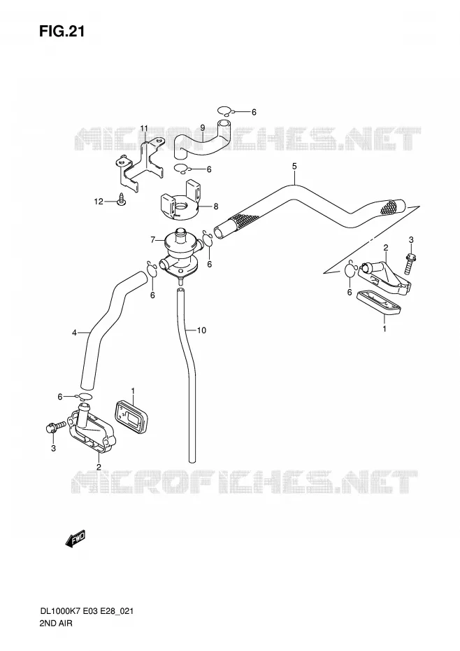 SYSTEME RECYCLAGE GAZ ECHAPPEMENT Suzuki MOTO 1000 V-STROM 2007  DL1000K7(E3/E28)