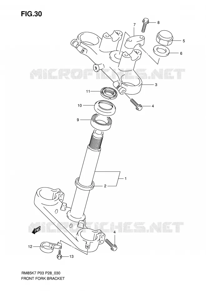 TE DE FOURCHE Suzuki MOTO 85 RM 2008  RM85LK8(P3/P28)