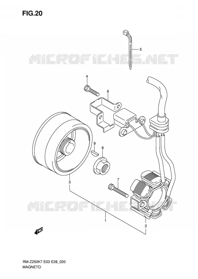 ALLUMAGE ROTOR - STATOR Suzuki MOTO 250 RM-Z 2009  RM-Z250K9(E3/E28)