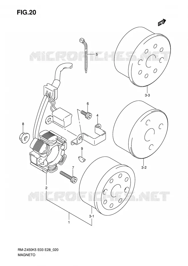 ALLUMAGE ROTOR - STATOR Suzuki MOTO 450 RM-Z 2007  RM-Z450ZK7(E3/E28)