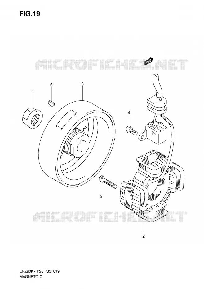 ALLUMAGE ROTOR - STATOR Suzuki QUAD 90 QUADSPORT 2007  LT-Z90K7(P28/P33)