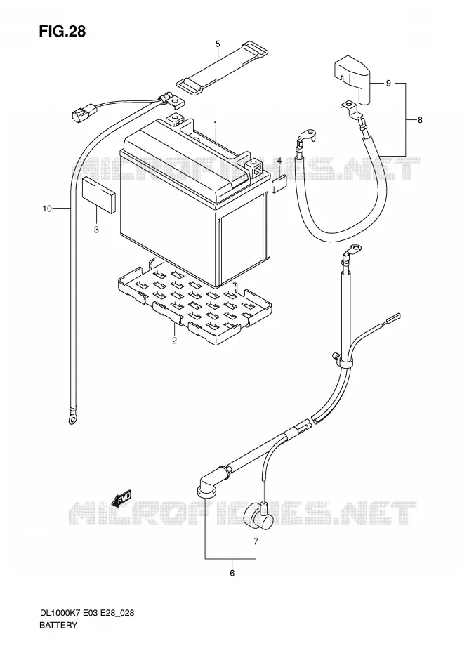 BATTERIE Suzuki MOTO 1000 V-STROM 2007  DL1000K7(E3/E28)