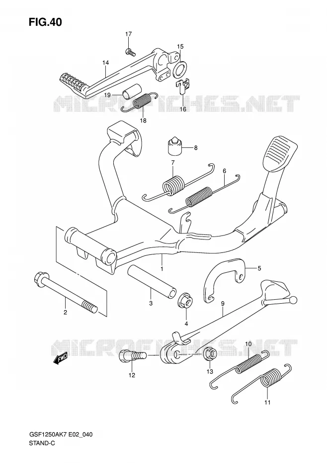 BEQUILLE Suzuki MOTO 1250 BANDIT-S 2010  GSF1250SAL0(E2)