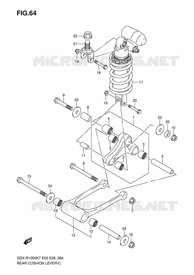BIELLETTE DE SUSPENSION ARRIERE Suzuki MOTO 1000 GSX-R 2007  GSX-R1000 K7 (E33)