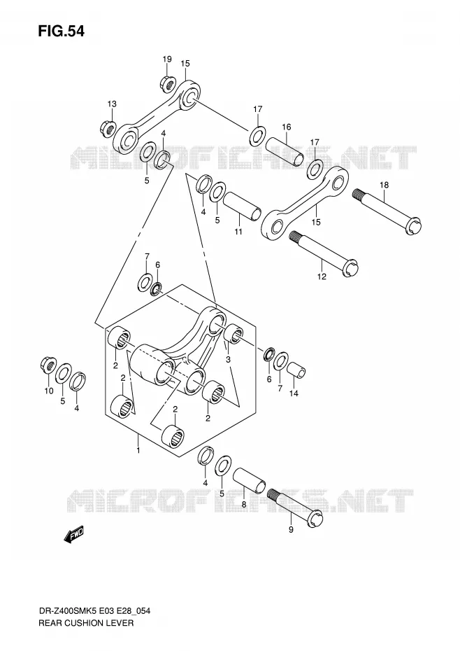 BIELLETTE DE SUSPENSION ARRIERE Suzuki MOTO 400 DR-Z 2005  DR-Z400SMK5(E3/E28)