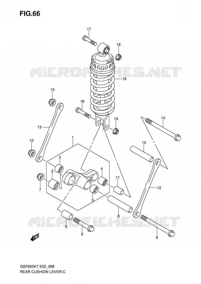 BIELLETTE DE SUSPENSION ARRIERE Suzuki MOTO 650 BANDIT 2008  GSF650UK8(E2)