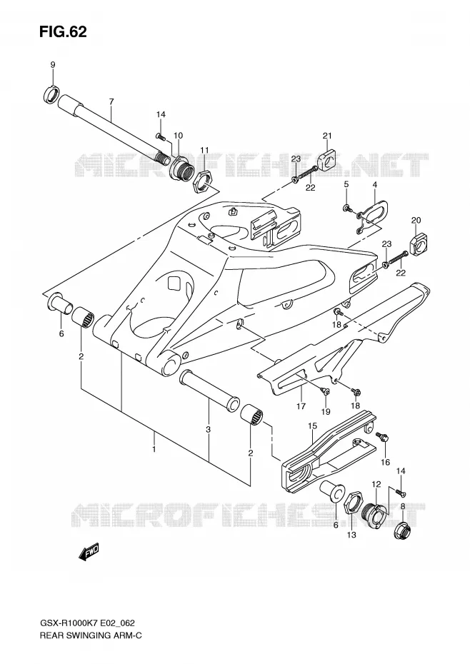 BRAS OSCILLANT ARRIERE Suzuki MOTO 1000 GSX-R 2007  GSX-R1000K7(E2)