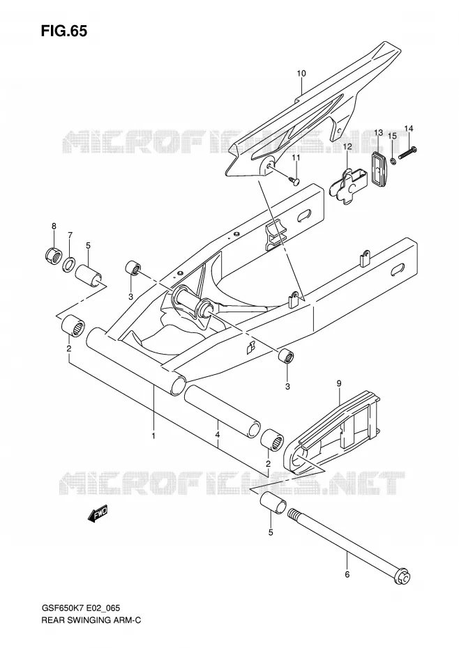 BRAS OSCILLANT (MODEL K7) Suzuki MOTO 650 BANDIT 2008  GSF650UAK8(E2)