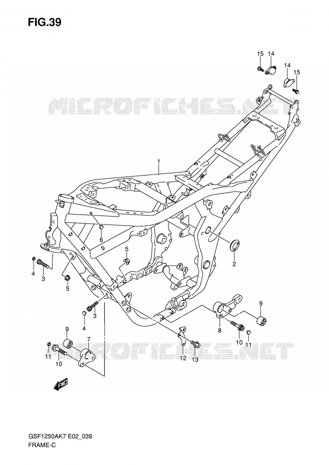 CADRE (MODEL K7/K8) Suzuki MOTO 1250 BANDIT-S 2009  GSF1250SK9(E2)
