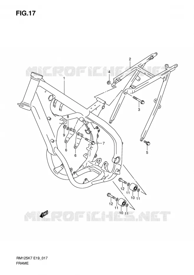 CADRE Suzuki MOTO 125 RM 2007  RM125K7(E19)