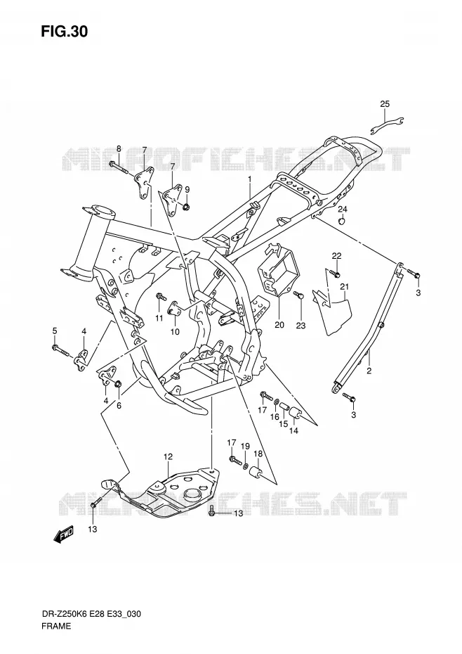 CADRE Suzuki MOTO 250 DR-Z 2007  DR-Z250K7(E28/E33)