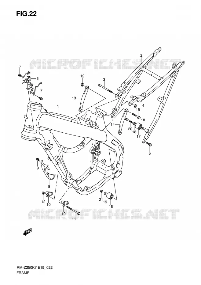 CADRE Suzuki MOTO 250 RM-Z 2009  RM-Z250K9(E19)