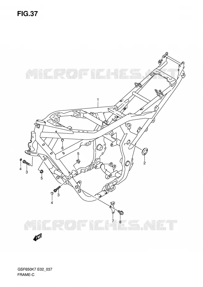CADRE Suzuki MOTO 650 BANDIT 2007  GSF650SUK7(E19)