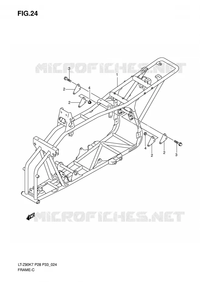 CADRE Suzuki QUAD 90 QUADSPORT 2008  LT-Z90K8(P28/P33)