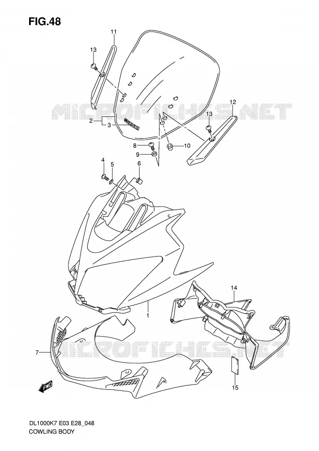 CARENAGES - ETIQUETTES Suzuki MOTO 1000 V-STROM 2010  DL1000L0(E3/E28)