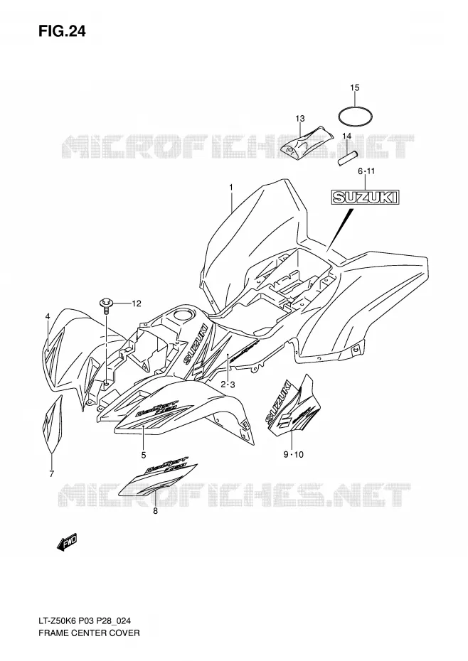 CARENAGES (MODEL K6/K7) Suzuki QUAD 50 QUADSPORT 2007  LT-Z50K7(P3/P28)