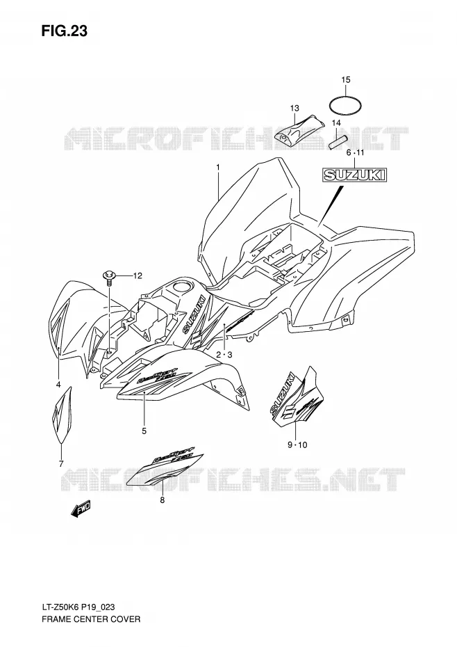 CARENAGES (MODEL K6/K7) Suzuki QUAD 50 QUADSPORT 2012  LT-Z50L0(P19)