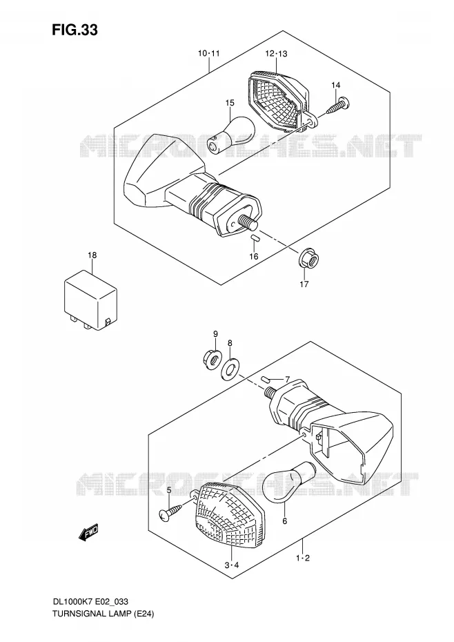 CLIGNOTANTS Suzuki MOTO 1000 V-STROM 2008  DL1000K8(E2)