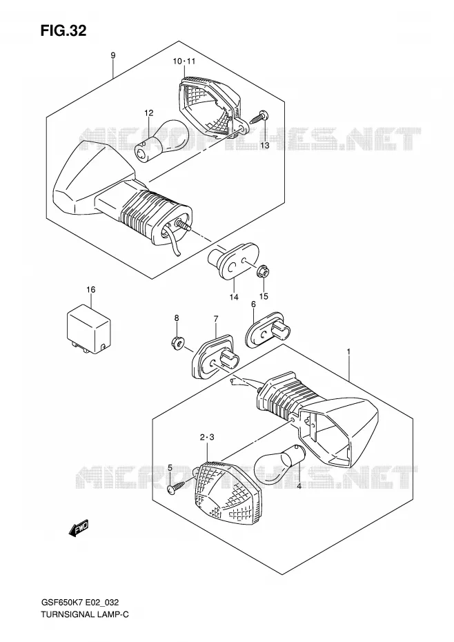 CLIGNOTANTS Suzuki MOTO 650 BANDIT 2008  GSF650AK8(E2)