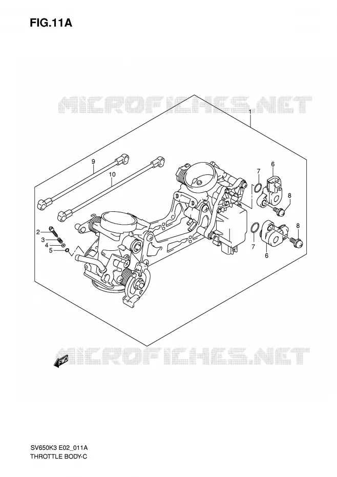 CORPS DE PAPILLON (MODEL K7) Suzuki MOTO 650 SV 2007  SV650UAK7(E2)
