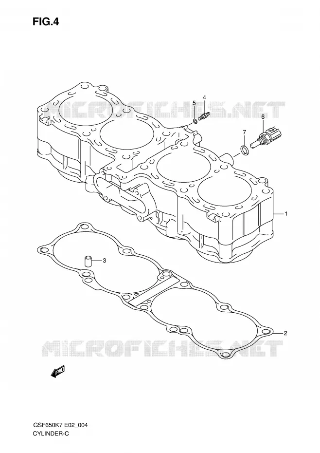 CYLINDRE Suzuki MOTO 650 BANDIT 2007  GSF650SAK7(E19)