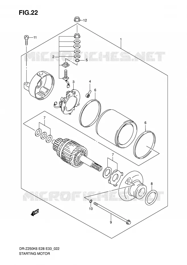 DEMARREUR Suzuki MOTO 250 DR-Z 2006  DR-Z250K6(E28/E33)
