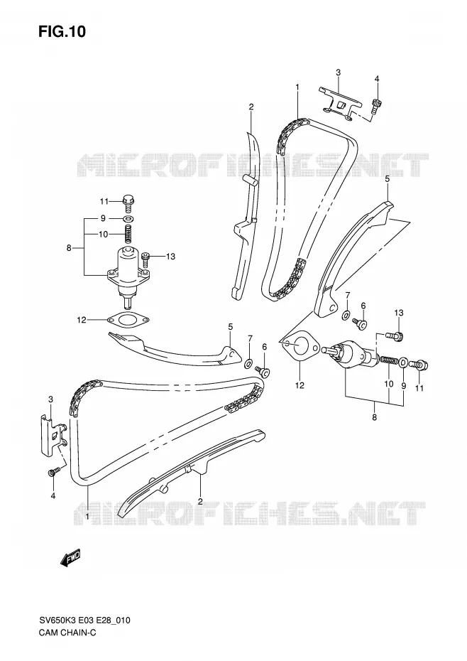 DISTRIBUTION (MODELE K3/K4) Suzuki MOTO 650 SV 2003  SV650K3/SK3(E3/E28)