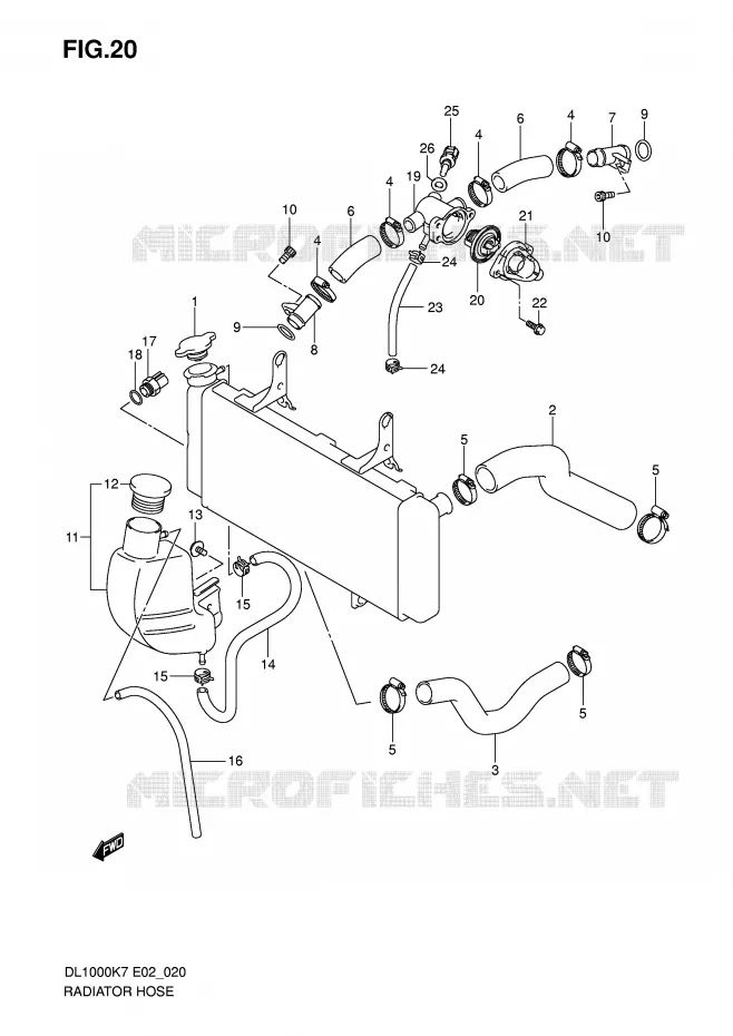 DURITE DE RADIATEUR Suzuki MOTO 1000 V-STROM 2010  DL1000L0(P37)