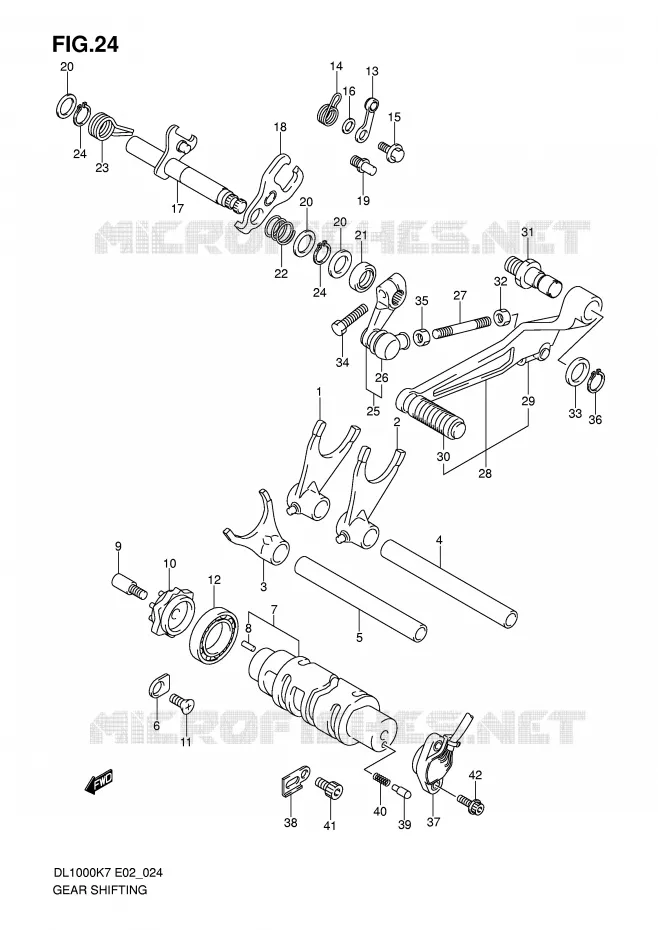 ENSEMBLE DE SELECTION DE VITESSES Suzuki MOTO 1000 V-STROM 2010  DL1000L0(P37)
